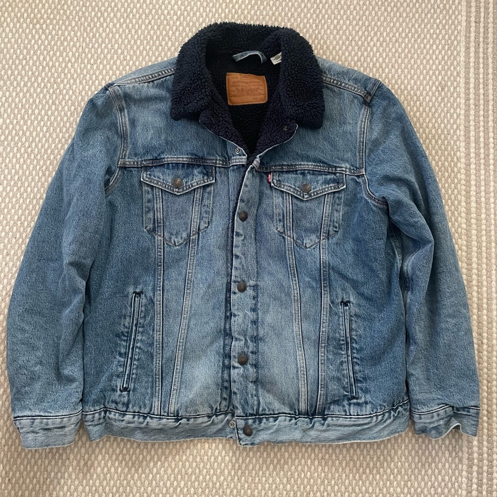 Levi's Blue Denim Sherpa-Lined Jacket